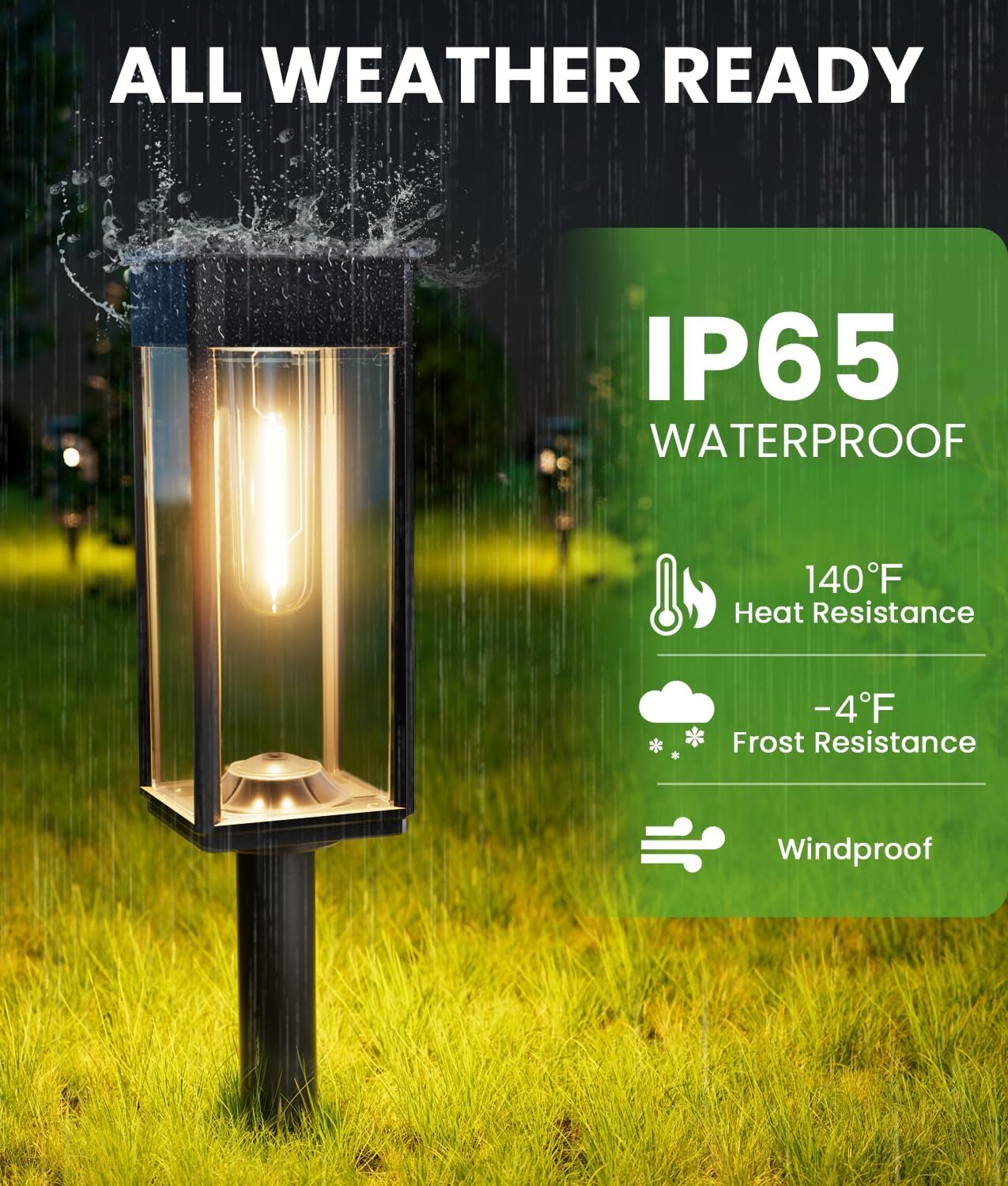 BITPOTT Solar Lights Outdoor, Bright Solar Pathway Lights Waterproof IP65, 4 Pack Auto On/Off Solar Path Lights for Yard, Landscape, Lawn, Patio, Walkway, Driveway, Garden Decoration - Image 5