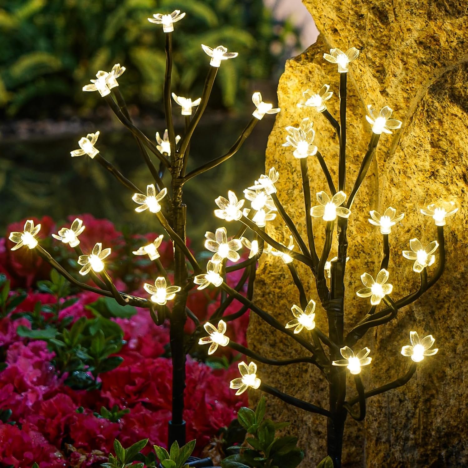 6 Pack Solar Lights Outdoor Waterproof, Garden Lights Solar Flowers | 2 Modes 120LED, Fairy Garden Decor for Outside, Yard, Patio, Pathway, Lawn Decorations, Gardening Gifts for Women Mom - Image 7