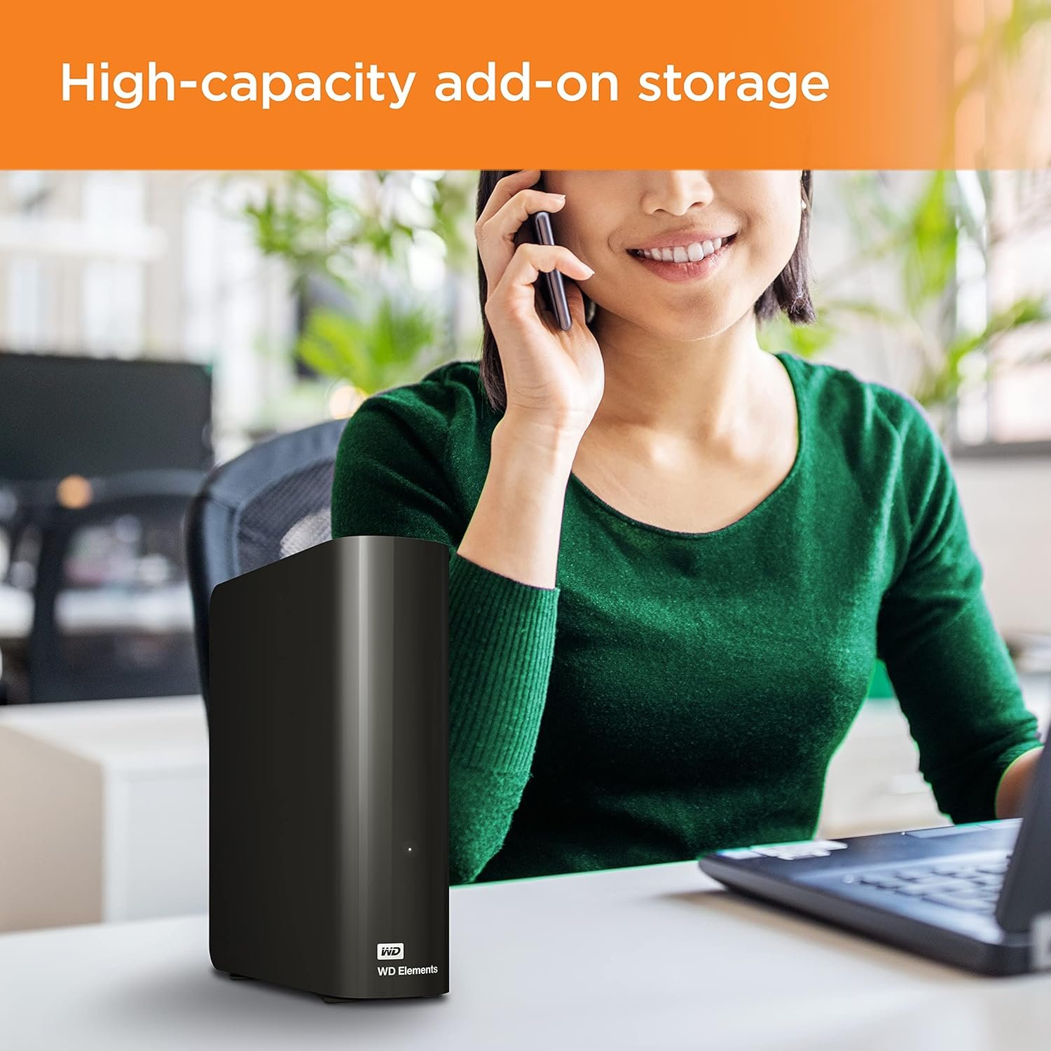 WD 20TB Elements Desktop External Hard Drive, USB 3.0 drive for plug-and-play storage - WDBWLG0200HBK-NESN - Image 2