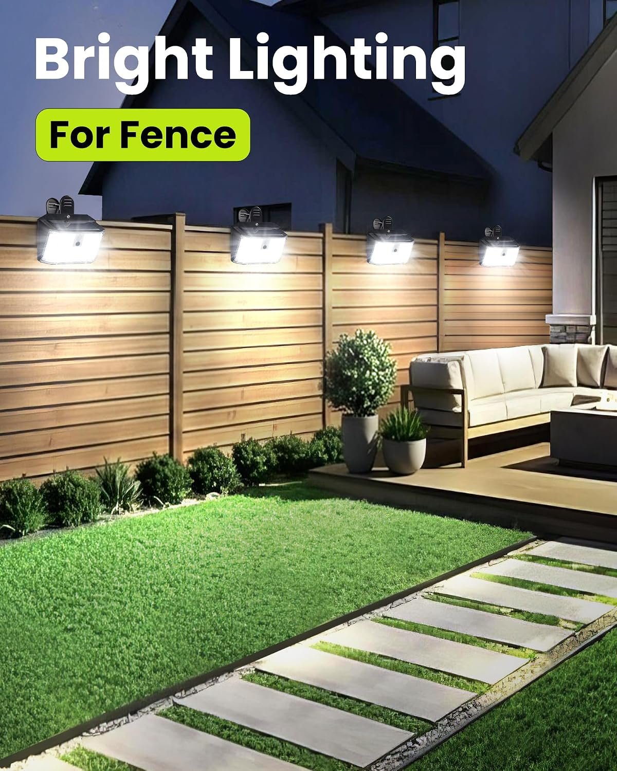 Clip on Solar Lights Outdoor, Motion Sensor Fence Lights | 176LED 600LM No Drill Solar Clip Light with Motion Sensor, 3 Modes IP65 Waterproof Security Lights for Deck,Yard(4Pack) - Image 7