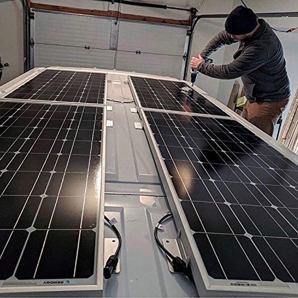 Renogy 4 Sets of Solar Panel Mounting Z Brackets Lightweight Aluminum Corrosion-Free Construction for RVs, Trailers, Boats, Yachts, Wall and Other Off Gird Roof Installation, 4 Count | Lightweight Aluminum with Rust-Resistant Stainless Steel Hardware; Adapts to Curved Roofs. Mounting HardwareIncluded - Image 6