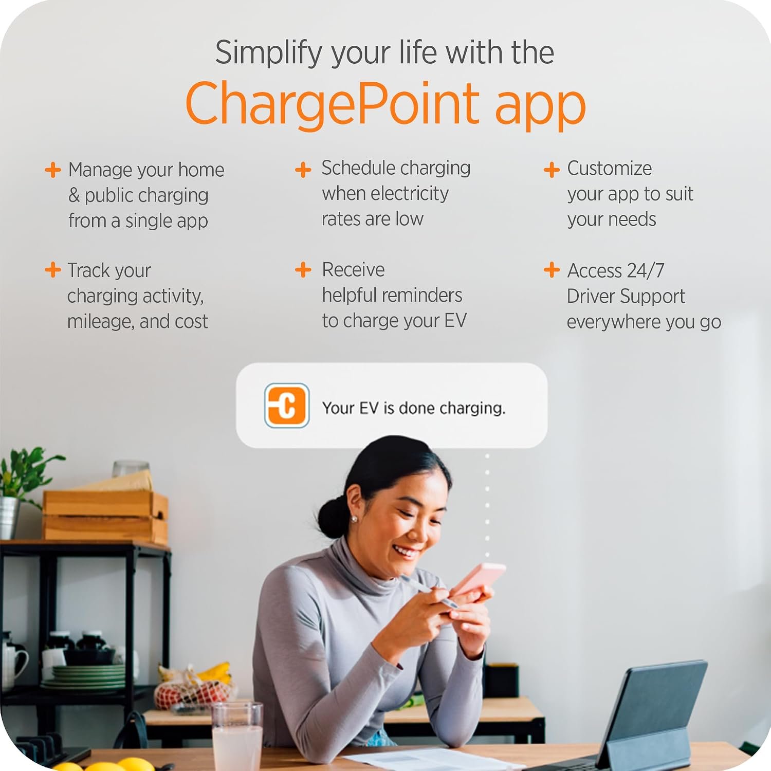 ChargePoint HomeFlex Level 2 EV Charger, Hardwired NACS Charging Station – Tesla Compatible, Fast Charge Solution for Electric Vehicles | Tesla Compatible, Fast Charge Solution for Electric Vehicles - Image 7