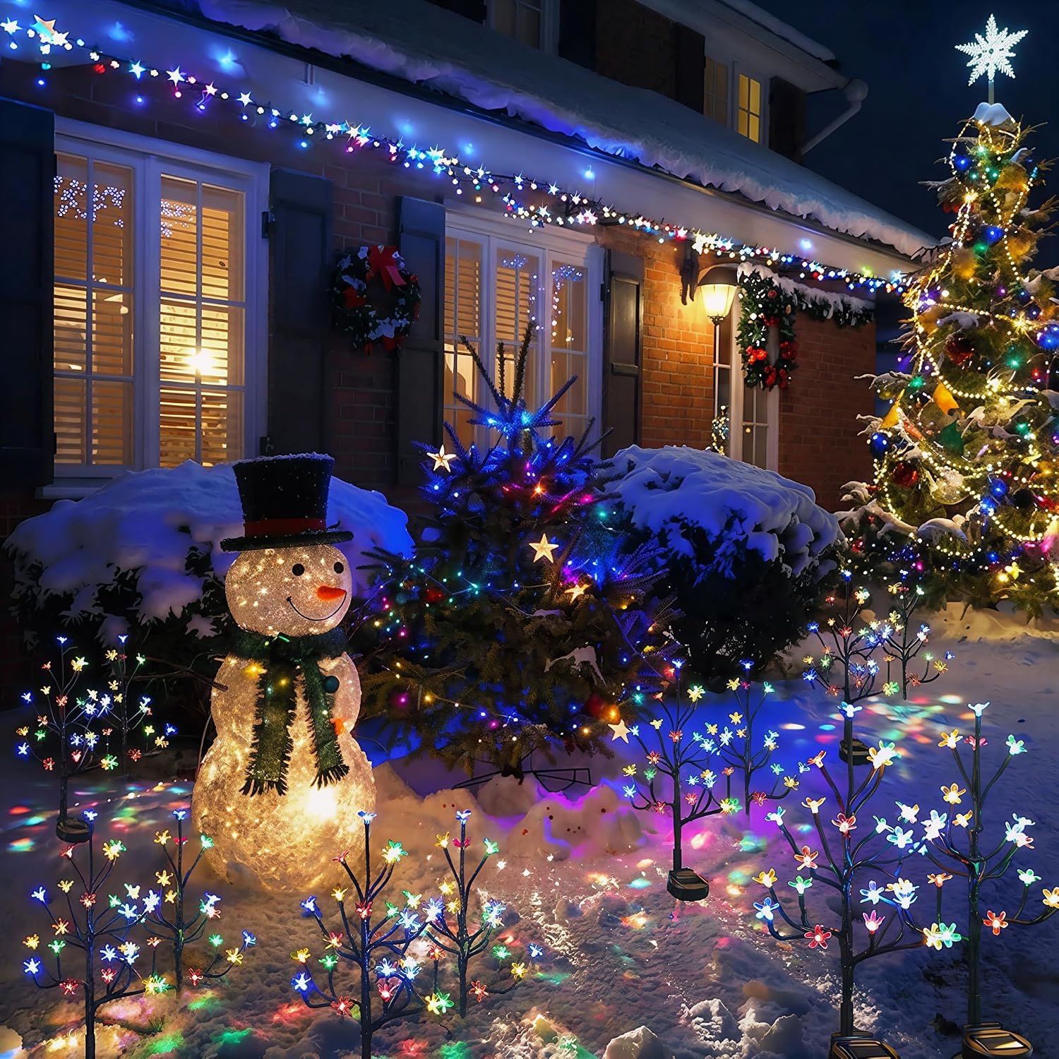 8 Pack Solar Lights Outdoor Waterproof, Garden Lights Solar Flowers | 2 Modes 160LED, Fairy Garden Decor for Outside, Yard, Patio, Pathway, Lawn Decorations, Gardening Gifts for Women Mom - Image 8