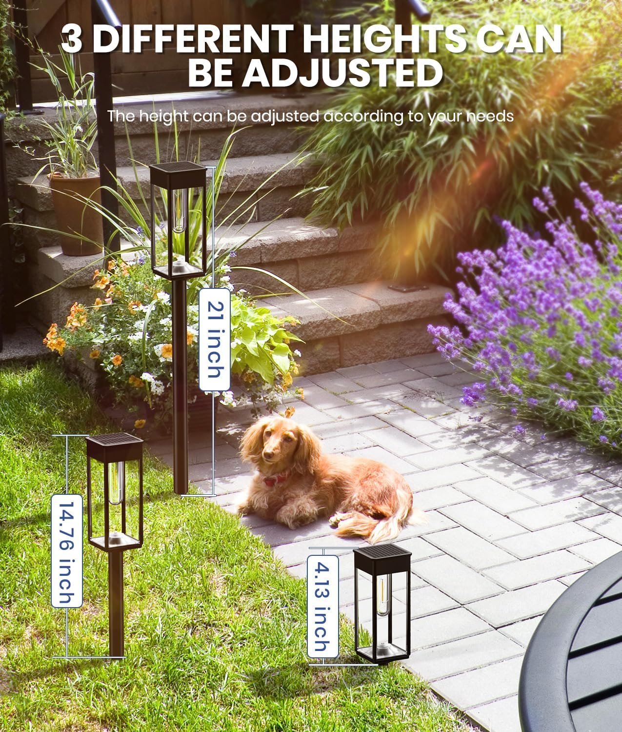 NEWMESSI 8 Pack Bright Solar Pathway Lights, IP65 Waterproof Outdoor Garden Path Lights, Solar Powered for Yard, Lawn, Walkway, Driveway Landscape Lighting (Cool White) - Image 5