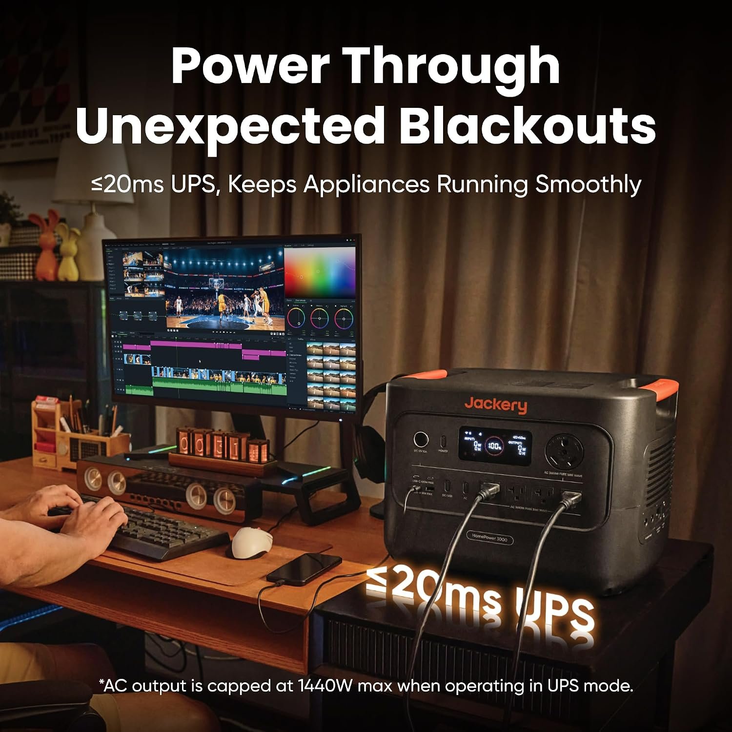 Jackery HomePower 3000 Portable Power Station, 3072Wh, 3600W AC Output | 7200W Surge, LFP Battery, Solar Generator, Essential Home Backup for Home Use, Power Outage (Solar Panel Optional) - Image 4