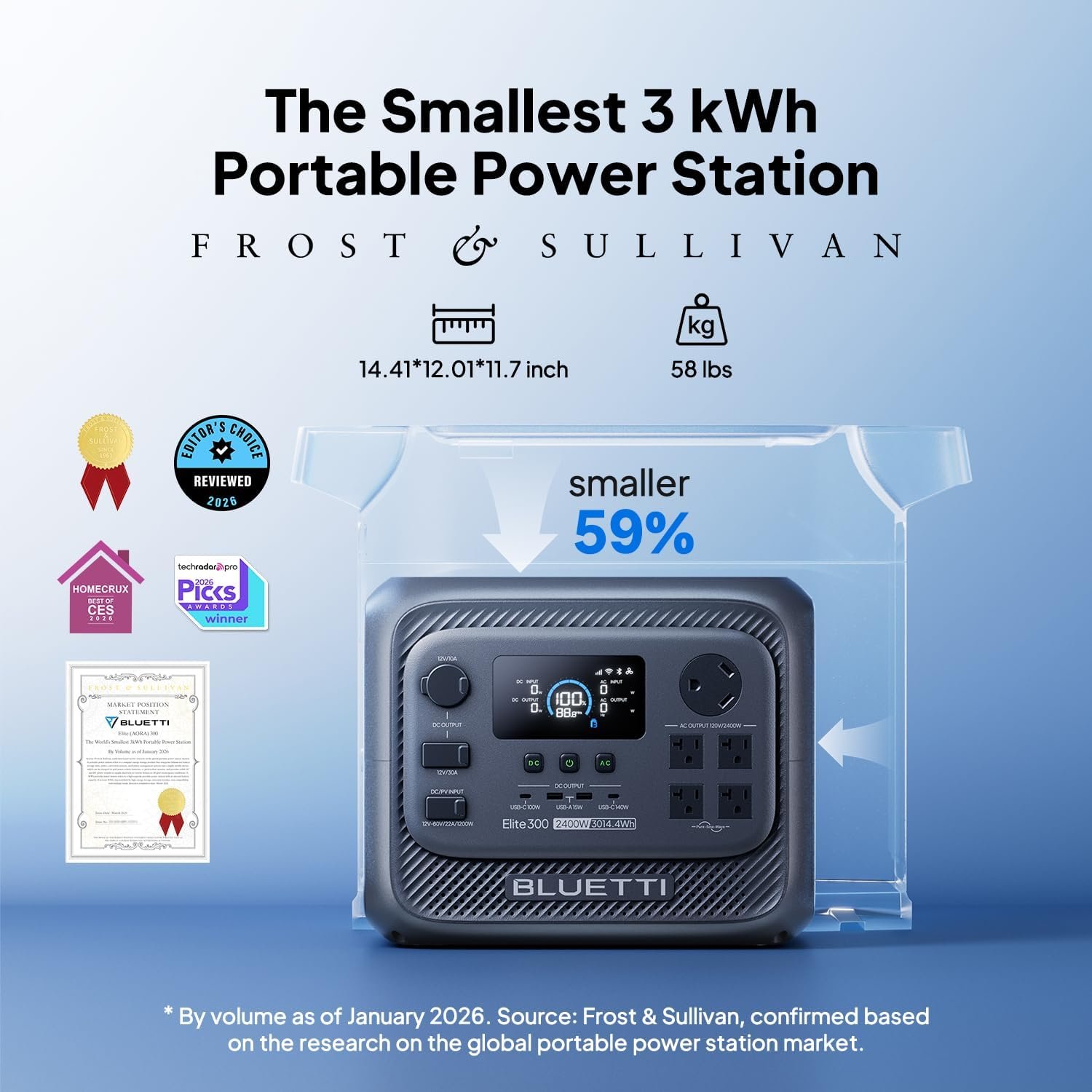 BLUETTI Solar Generator Elite 300 & 2x200W Solar Panel 3014.4Wh LFP Battery | w/ 2400W AC Outlets (4800W Surge), Smallest 3kWh, Portable Power Station for RV, Home Backup, w/ TT-30 RV Port & 12V/30A DC - Image 2