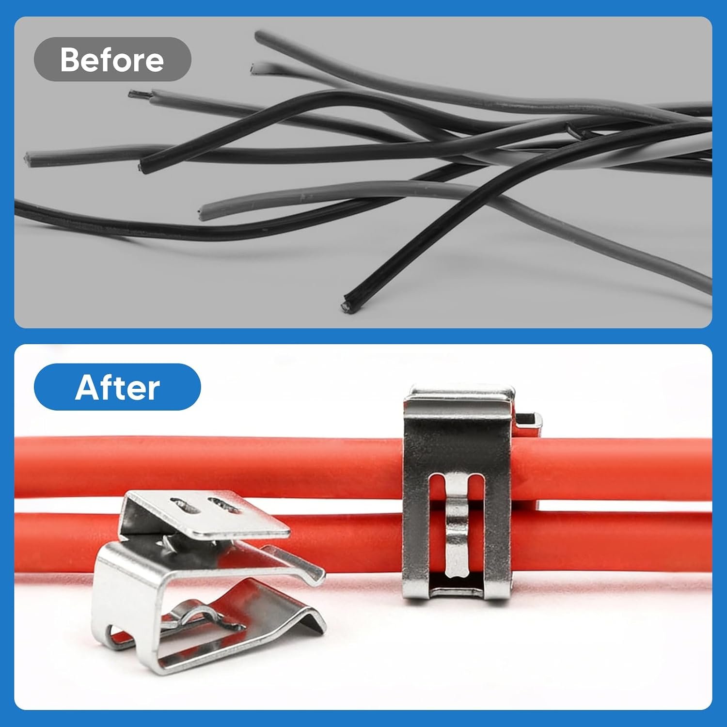 Fenteer Wire Clips Easy Installation Secure Pv Cable Clamps 90-Degree Double Wire Clip for Pv Module Cables Management, 100 Pieces - Image 5