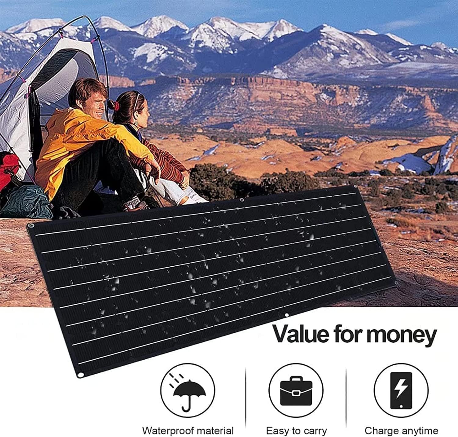 1000 Watt Solar Panel Kit, with Inverter & Charge Controller(40A) 2pcs 500 Watt Flexible Monocrystalline Solar Panel kit Photovoltaic Module for 12-48V Battery Charging Car Battery Camper RV - Image 4