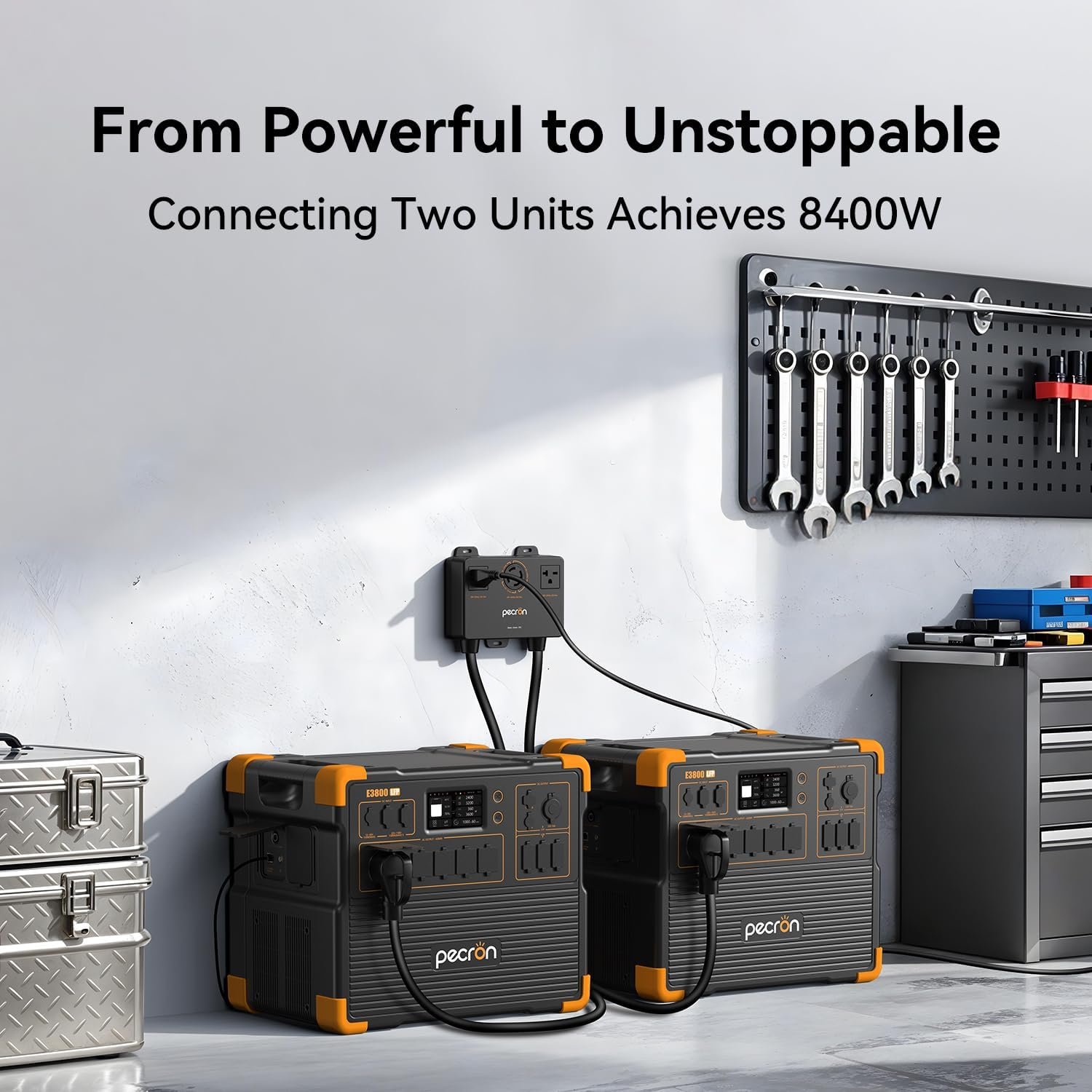 PECRON Portable Power Station Two E3800 LFP with 240V Double Voltage Hub, 3840Wh LiFePO4 Battery Backup, 4200W Solar Generator, Expandable to 53.76kWh Power Station, Fast Charging for Home, Camping - Image 7