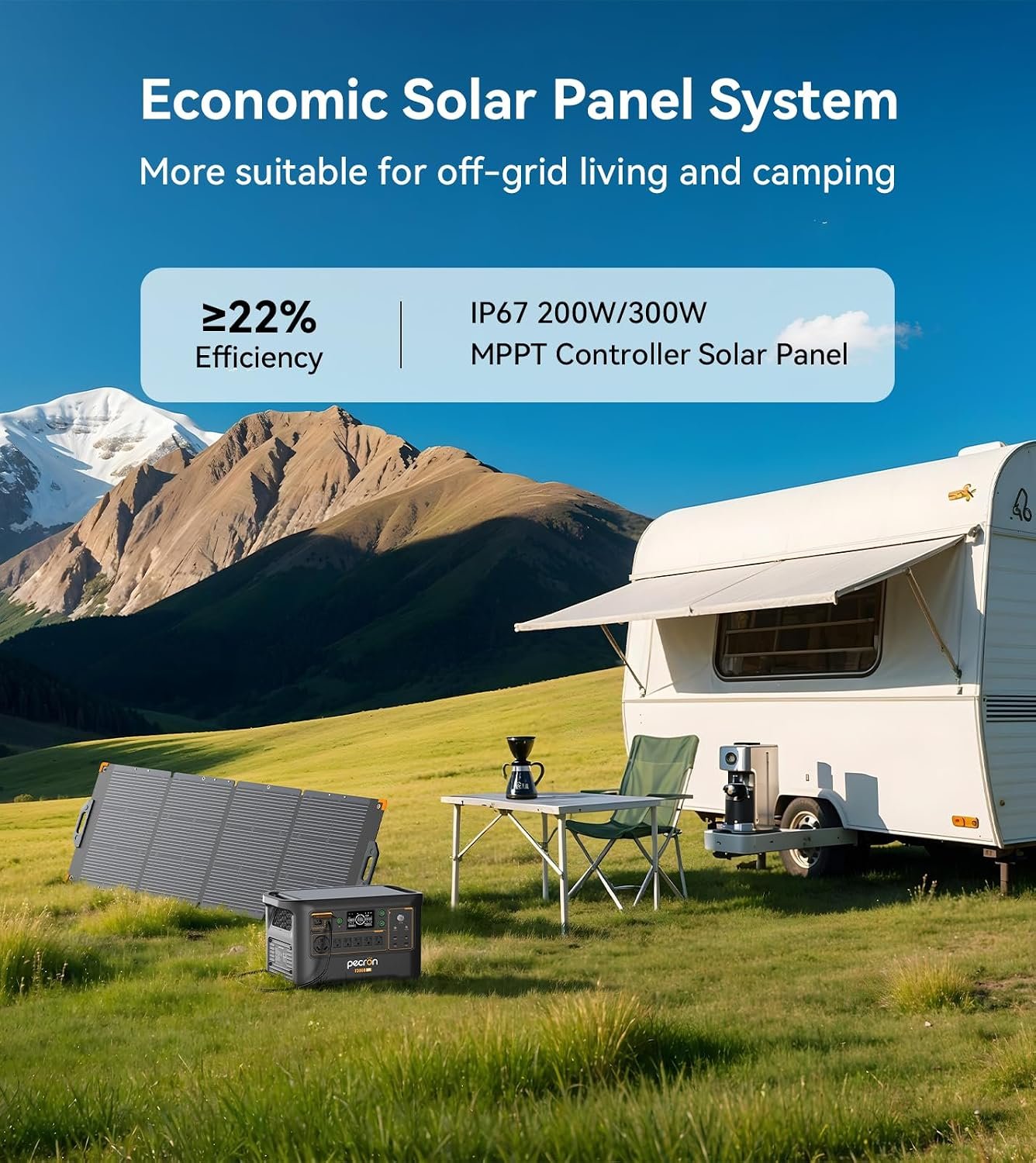 PECRON Portable Power Station F3000LFP with Cart Kit, 3072Wh Solar Camping Generator, 3600W Solar Generator for RV, Home Use, CPAP - Image 4