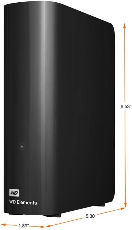 WD 20TB Elements Desktop External Hard Drive, USB 3.0 drive for plug-and-play storage - WDBWLG0200HBK-NESN - Image 4