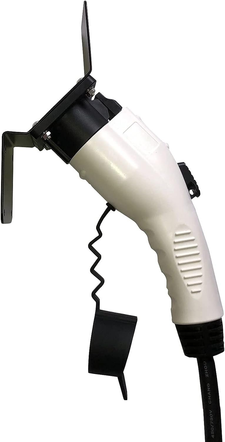 EVSE EV PHEV Electric Vehicle Charger Charging Cord Hanger and Plug Nozzle Dock Holster Holder Compatible with SAE J1772 Angle Heavy Duty Steel Cable Organizer Hook - Image 2