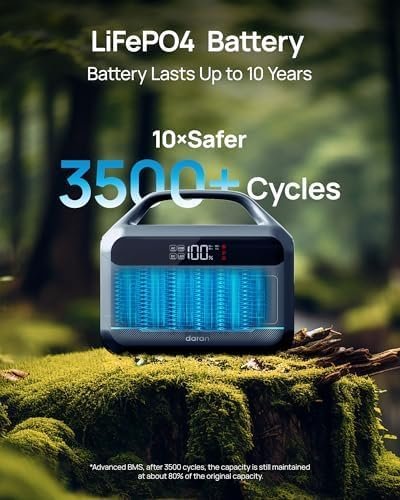DARAN Portable Power Station 600W with 80W Solar Panel, 288Wh LiFePO4 Solar Generator, Dual AC Outlets, 100W USB-C PD, Fast Recharge for Camping, RV, Power Outage, Emergency Backup - Image 8