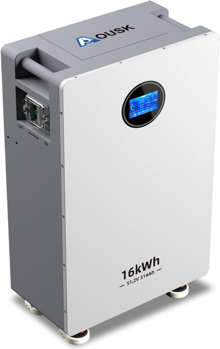 48V 314Ah Lifepo4 16.07kWh Lithium Battery, Build in 200A BMS High Capacity Energy Storage with Breakers, LCD Touchscreen, RS485/CAN/RS232, Ideal for Home Backup, Off-Grid, Solar System