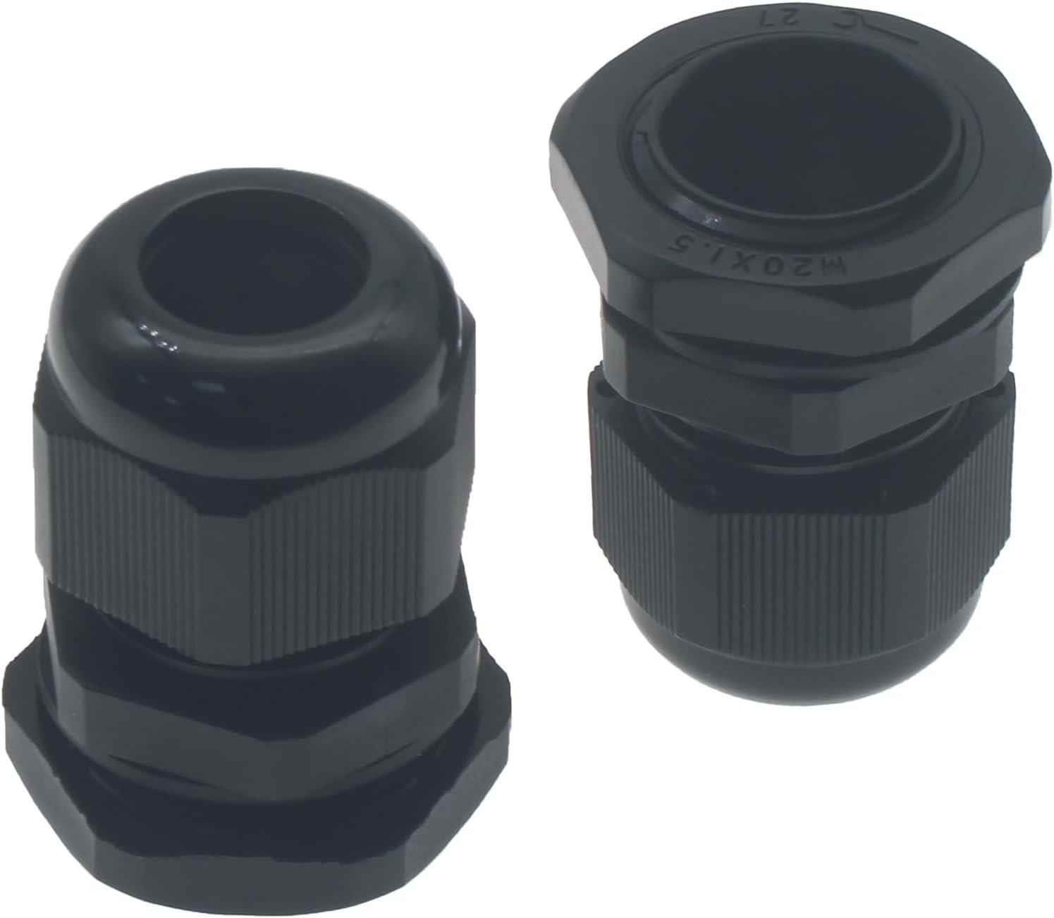 10 Pcs Black M20x1.5 Waterproof Cable Glands Joints Adjustable 6-12mm Cable Connectors Compression Cable Glands with Locknuts (IP68) - Image 3
