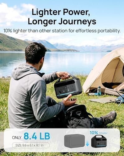 DARAN Portable Power Station 600W with 80W Solar Panel, 288Wh LiFePO4 Solar Generator, Dual AC Outlets, 100W USB-C PD, Fast Recharge for Camping, RV, Power Outage, Emergency Backup - Image 5