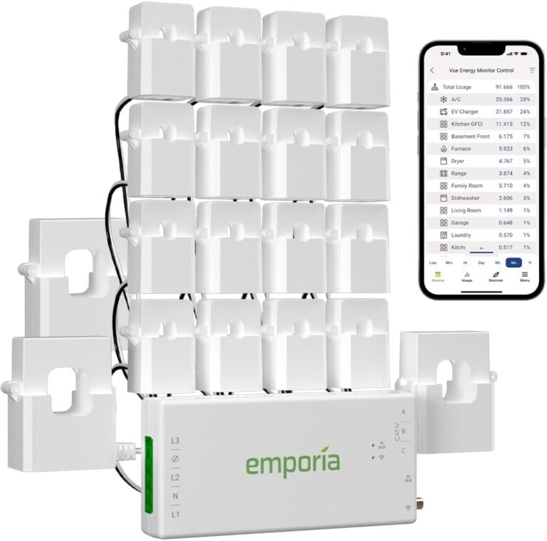 Emporia Vue 3 Commercial 3-Phase Smart Energy Monitor - Business and Home Automation Device with Real Time Electricity Usage Monitor, Power Consumption Meter, Solar and Net Metering