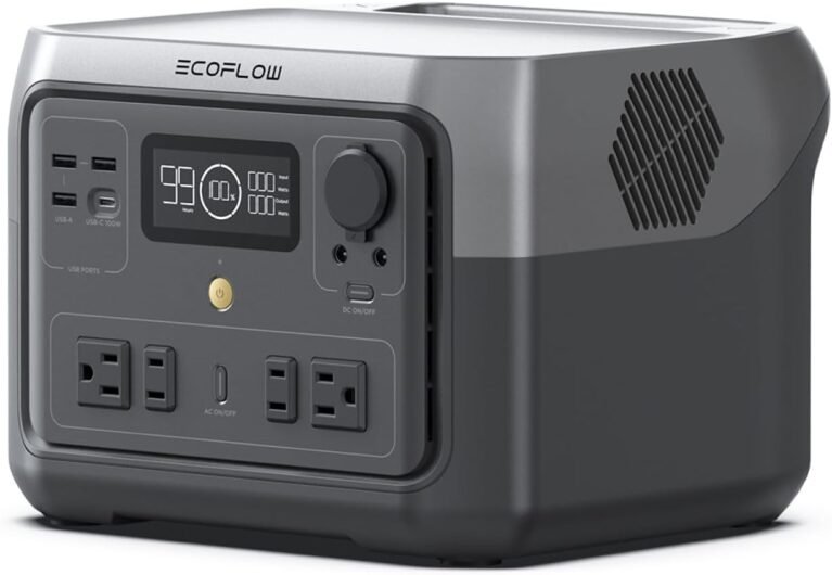 EF ECOFLOW Portable Power Station River 2 Max 500, 499Wh 500W | 1 Hr Fast Charging, LiFePO4 Battery, Up to 1000W Output Solar Generator (Solar Panel Optional) for Outdoor Camping/RVs