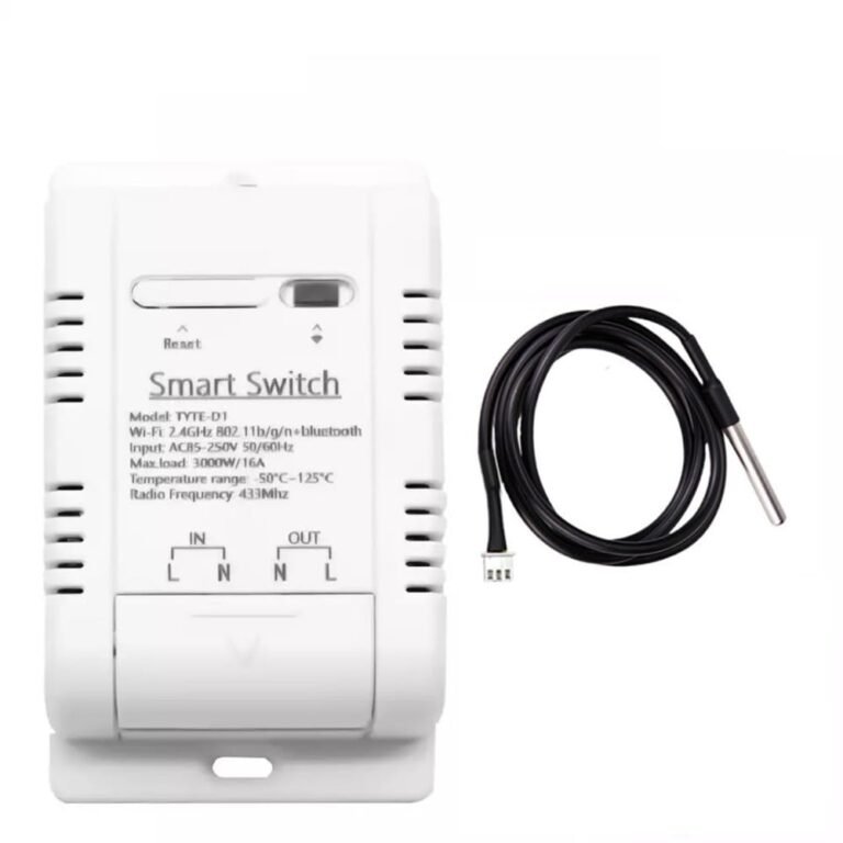 WiFi Temperature Controller Sensor Module, Tuya app Wireless Remote 16A Smart Switch with Energy Consumption Monitoring,Compatible with Alexa Google
