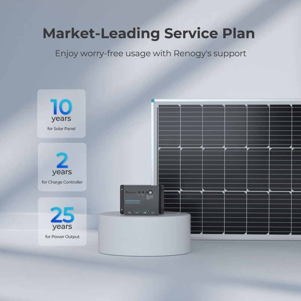 Renogy 100W 12V Solar Panel Starter Kit with 30A PWM Controller | Complete kit includes Monocrystalline solar panel, Charger Controller, cables, Z-brackets. For RVs, campers, off-grid. - Image 3