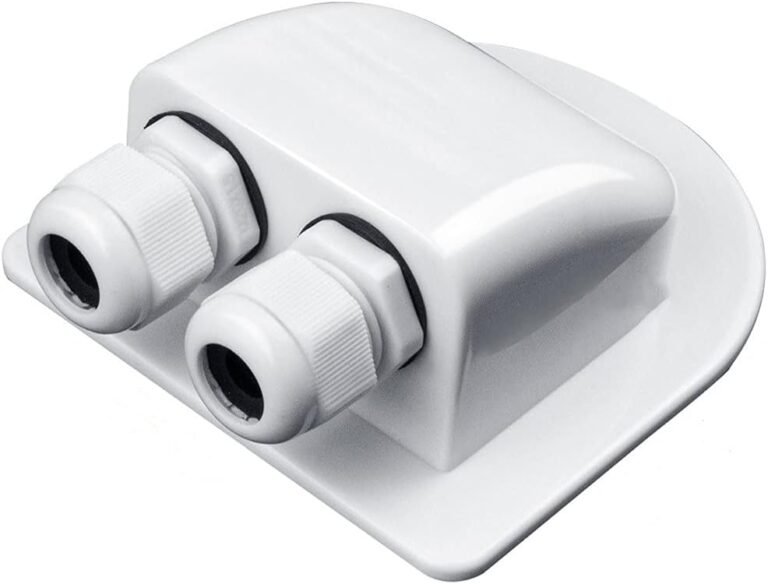 Solar Cable Entry Gland, Waterproof Solar Double Cable Connector Cover Solar Photovoltaic Plastic Bracket Curved ABS Dual Cable Entry Housing for Solar Panels of RV, Caravan Boat
