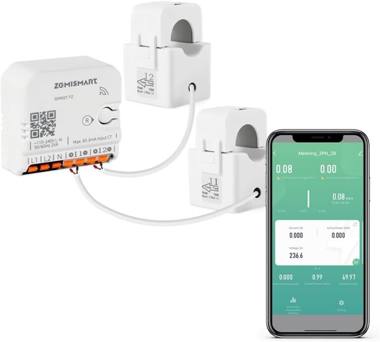 Zigbee Home Energy Monitor with 2 x 120A CTs and Live Usage Tracking | 2 x 120A CTs, Live electricity usage, Zigbee connection, Home Assistant and Zigbee2MQTT support