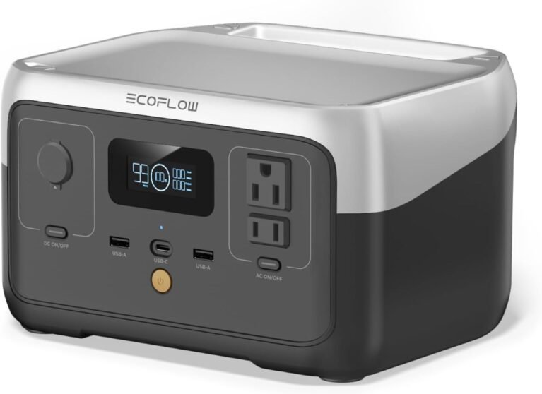 EF ECOFLOW Portable Power Station RIVER 2, 256Wh 300W | 1 Hr Fast Charging, LFP Battery,Up to 600W Solar Generator for Outdoor Camping/RVs