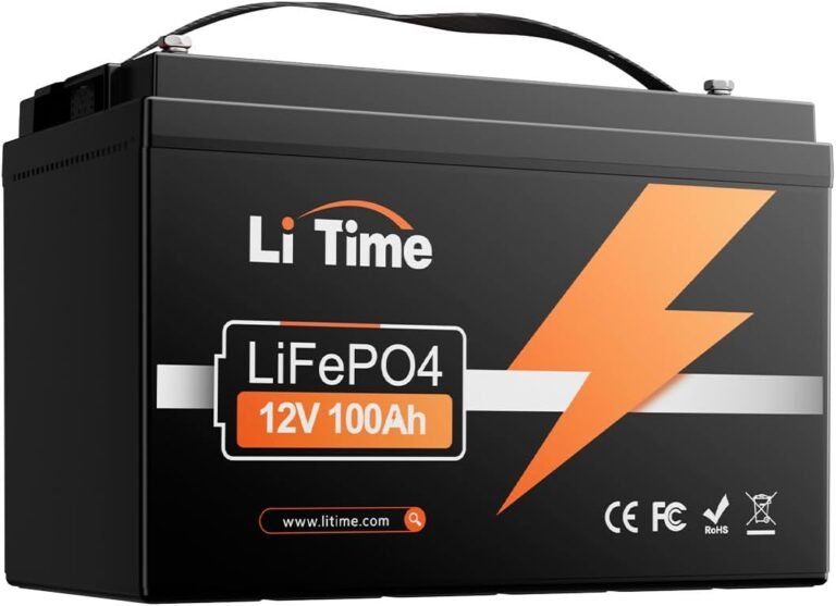 LiTime 12V 100Ah Group 31 LiFePO4 Deep Cycle Battery for RV Marine Solar | 100A BMS, Max. 15000 Cycles at 60% DOD, IP65 Waterproof, Max 4P4S, 1280Wh, Lithium Batteries for Camper Off-Grid, Travel