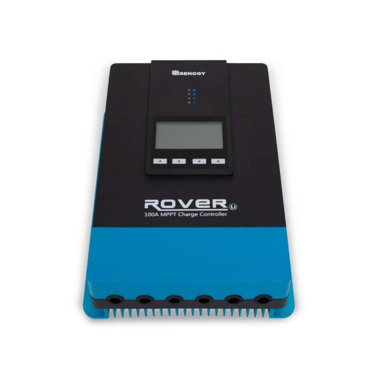 Renogy Rover MPPT Solar Charge Controller 100A 12/24/36/48V for Solar Panel | 150V PV input, AGM/Gel/Flooded (auto), Li (manual), MPPT 99%, overcharge/short protection, negative ground, for off-grid
