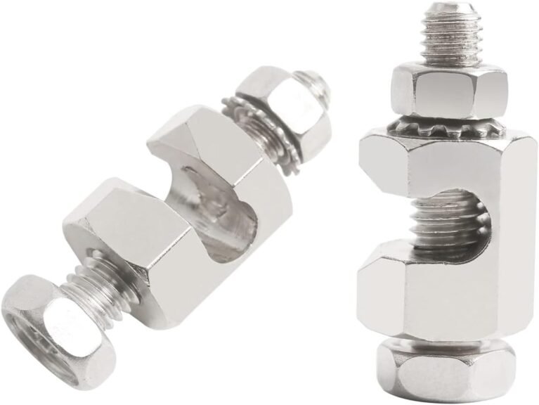 2Pcs Copper Grounding Clamps Solar Panel Earthing Ground Lug Cable Clamp for Completing Ground Bonding to 6 AWG and 8 AWG Bare Wires
