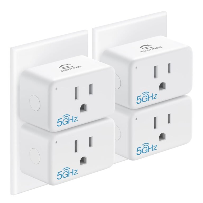 EIGHTREE 5GHz Smart Plug,Smart Outlet Works with Alexa & Google Home,4 Pack | 5GHz & 2.4GHz Wi-Fi Outlet Plug, Energy Monitoring, Voice Control & App Remote Control, Timer & Schedule FCC & ETL Certified