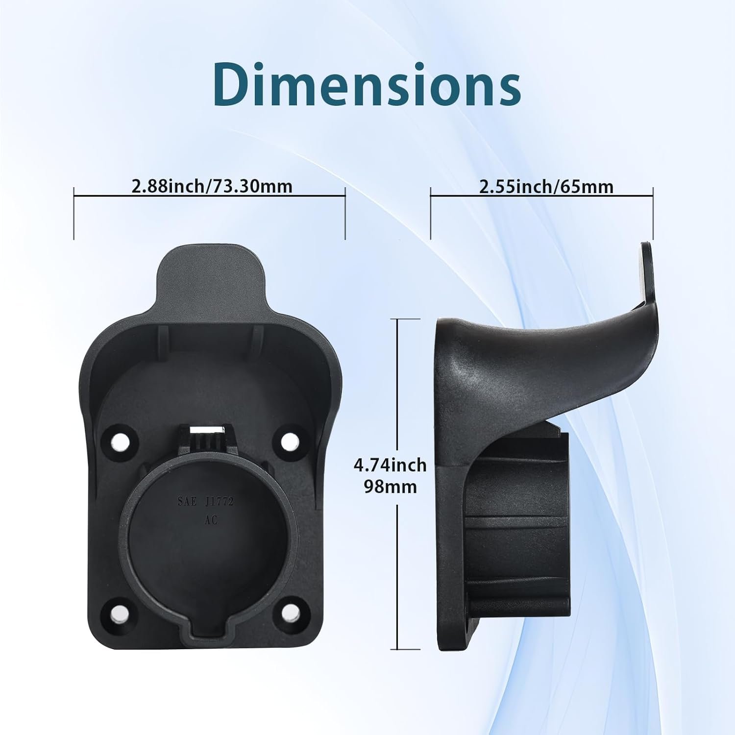 EV Charger Holder Wall Mount J1772 Holder, EV Charger Cable Holder Electric Car Charging Cable Organizer for SAE J1772 Connector - Image 6