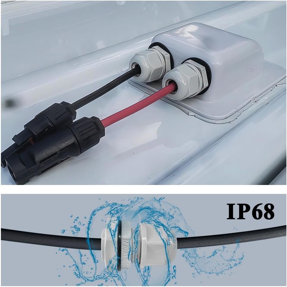 Weatherproof ABS Solar Double Cable Entry Gland | for All Cable Types 2mm² to 6mm² for Solar Project on Rv, Campervan, Boat - Image 6