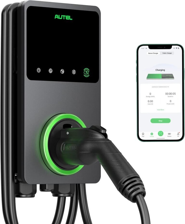 Autel 50A Level 2 EV Charger, 240V Hardwired J1772, WiFi Bluetooth, 25ft | Smart home charging with app control, WiFi and Bluetooth connectivity, 25-ft cable, and indoor or outdoor installation