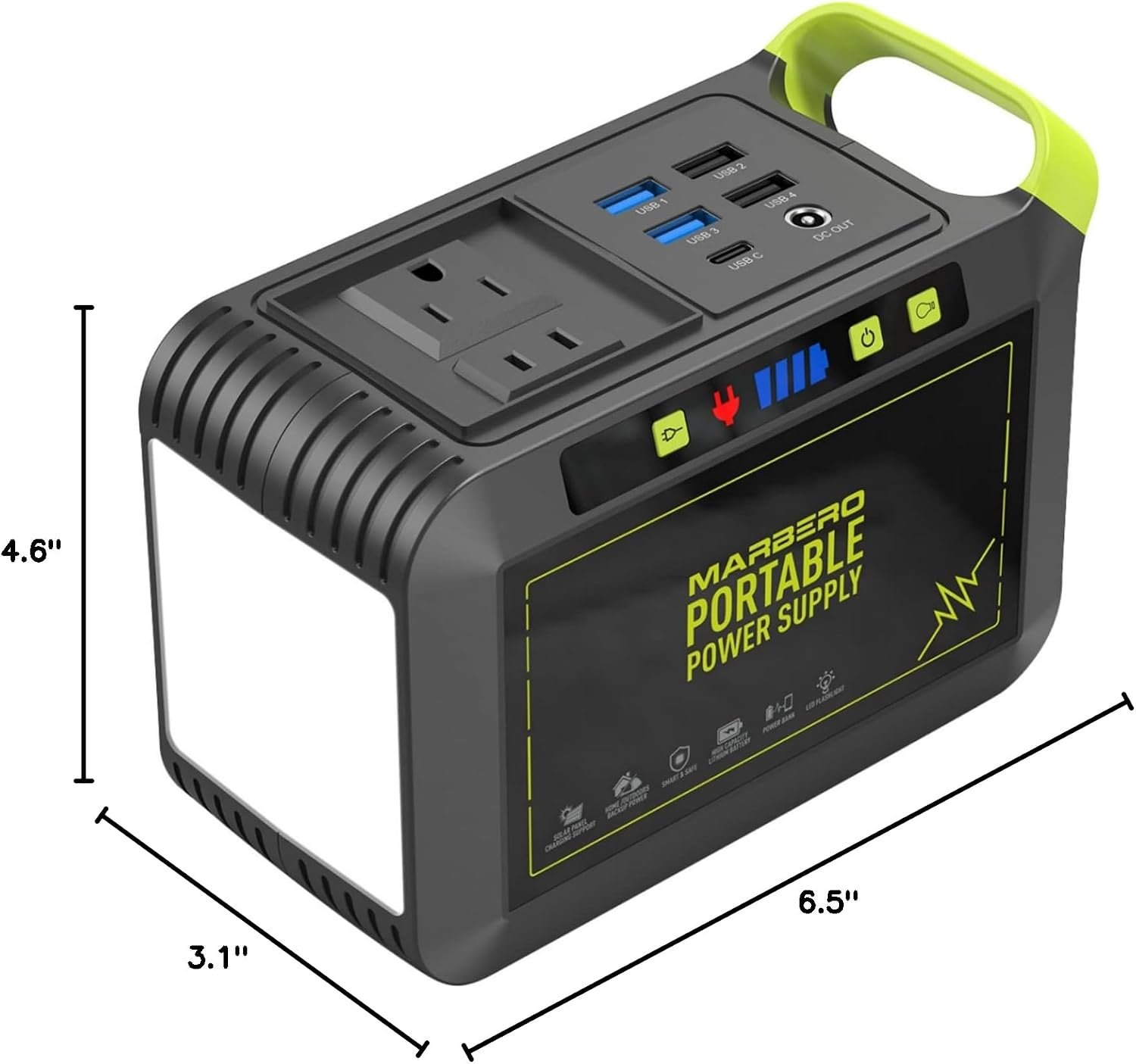 MARBERO Portable Power Station 88Wh, 120W Surge, Solar Generator 24,000mAh | Power Bank with AC Outlet 110V Portable Generator, 8 Output Ports for Camping Home Backup Outdoor Emergency Hunting Fishing - Image 9