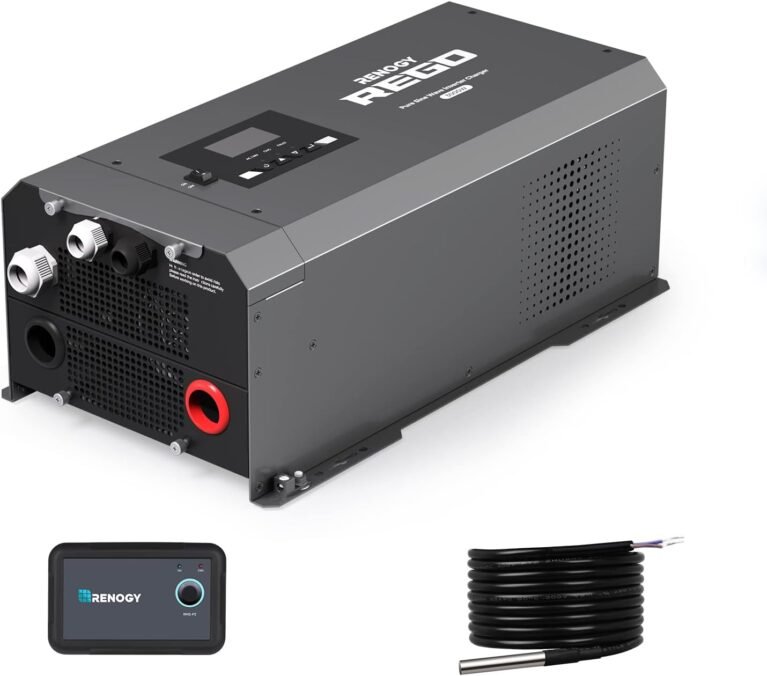 Renogy REGO 3000W Pure Sine Wave Inverter Charger with LCD Display | 12V DC to 120V AC Power Inverter Built-in Bluetooth for RV Truck Solar Off-Grid Cabin, 4-Stage Charging, Surge 9000W