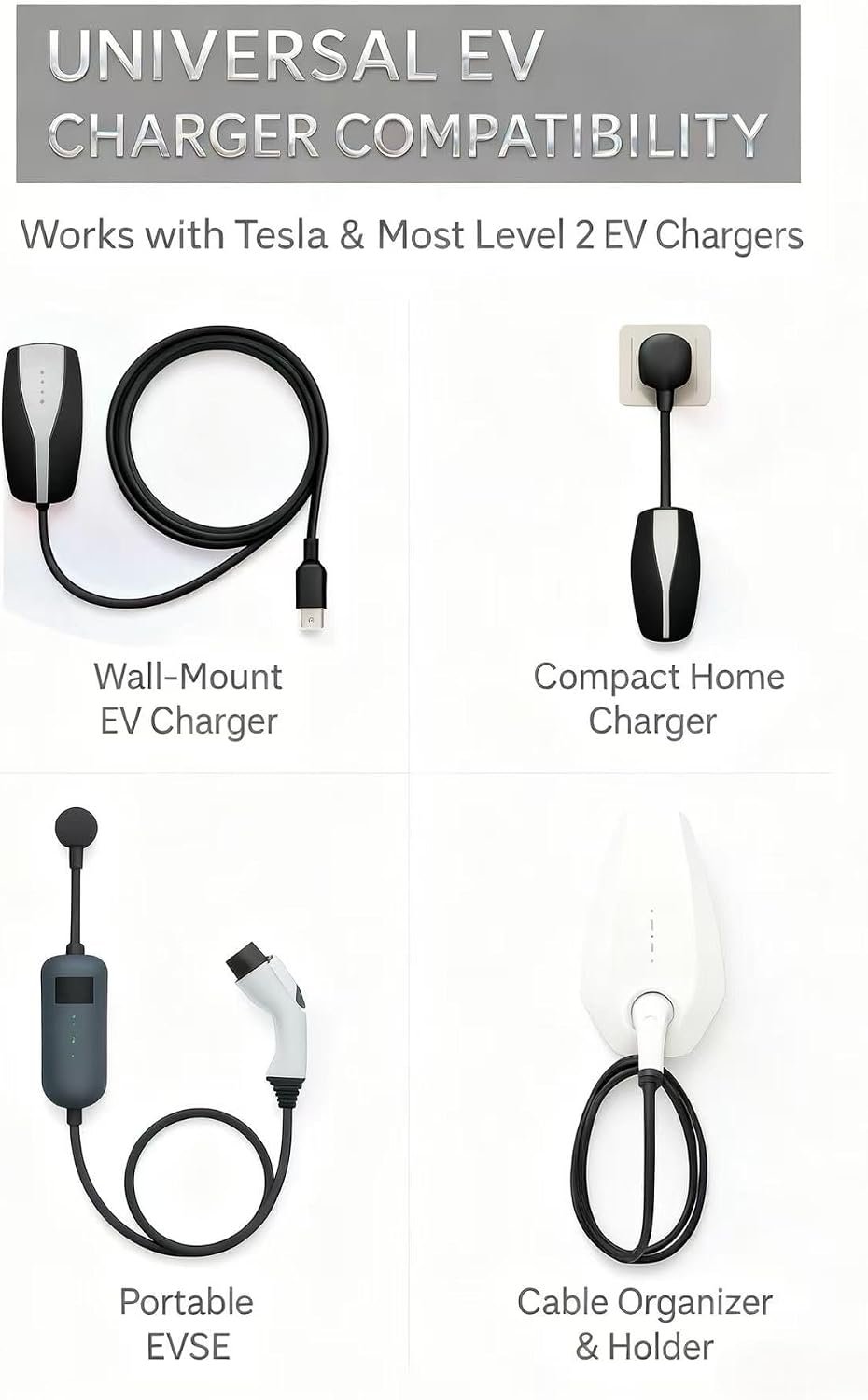 EV Charger Retractable Cord Reel, Overhead EV Charging Cable Organizer for Garage, 6.6 ft Reach, Ceiling or Wall Mount, Compatible with Tesla NACS & Most J1772 Cables - Image 6