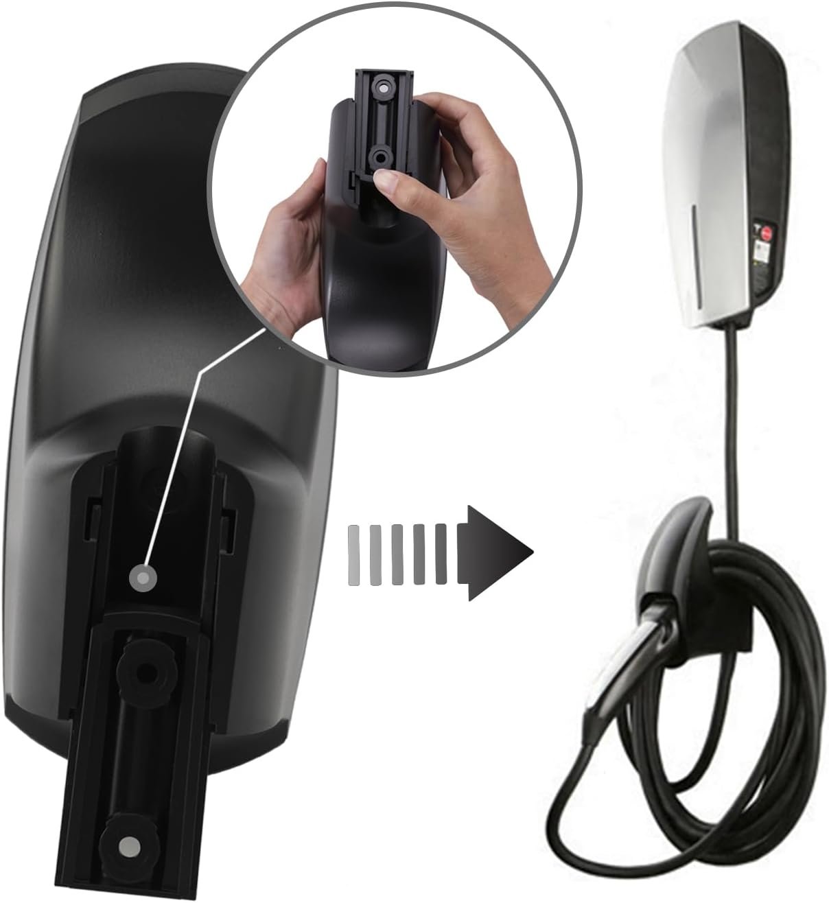SEVEN SPARTA Charging Cable Holder Wall Mount for Tesla Charger, Black | with UMC Holder, Cable Organizer for Save Garage Space, For Tesla Model 3 Y X S Cybertruck Mobile & Wall Connector - Image 3