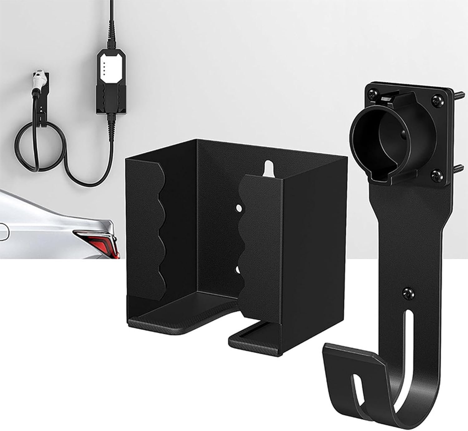 EV Charging Holder Set,EV Charging Cable,Organizer Steel Accessories,EV Charging Wallbox for Indoor Outdoor Electric Car - Image 4
