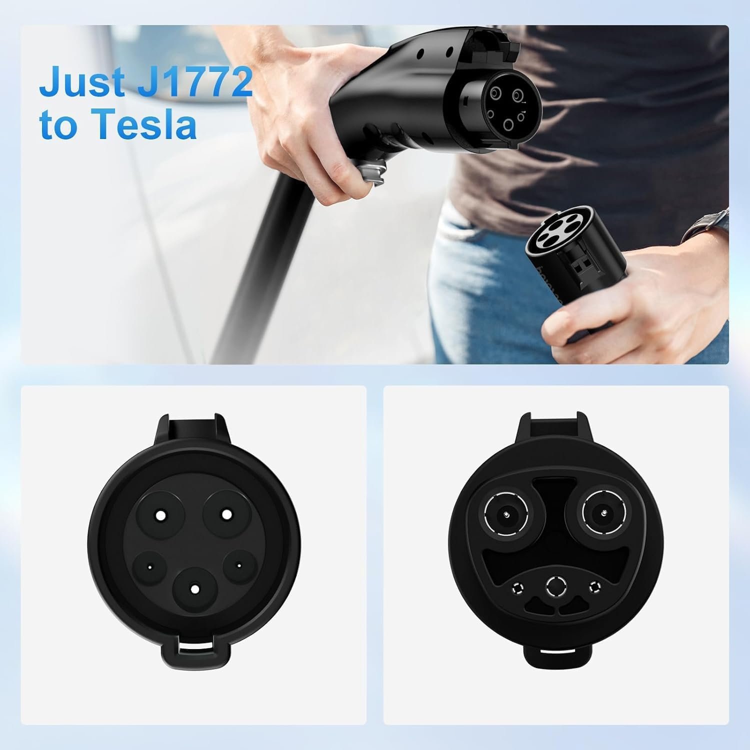 FOCSPROD J1772 to Tesla Charger Adapter, Max 80A 250V Fast Charging J1772 to NACS Adapter for Tesla Model 3/Y/X/S/Cybertruck Charging Adapter, Compatible with J1772 EV Charge to Tesla Adapter -UL 2252 - Image 4