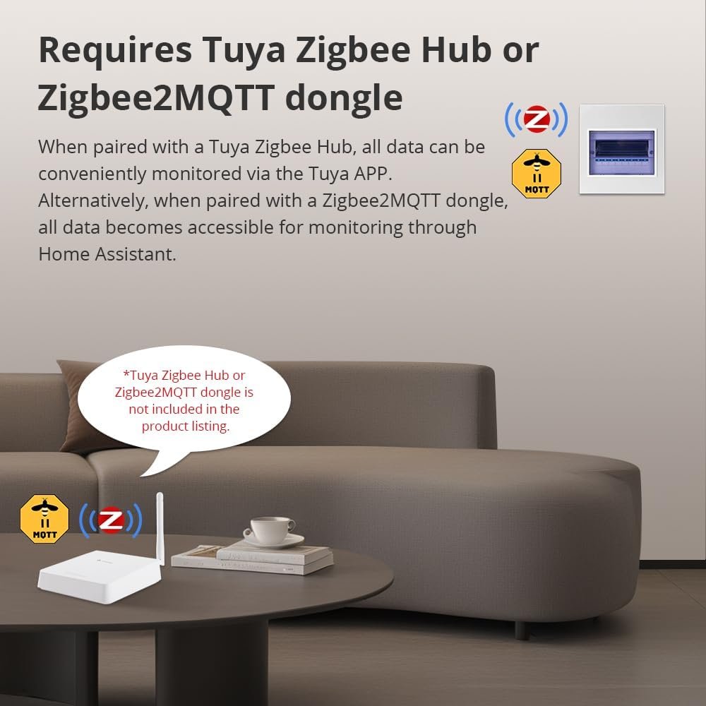 Zigbee Home Energy Monitor with 2 x 120A CTs and Live Usage Tracking | 2 x 120A CTs, Live electricity usage, Zigbee connection, Home Assistant and Zigbee2MQTT support - Image 8