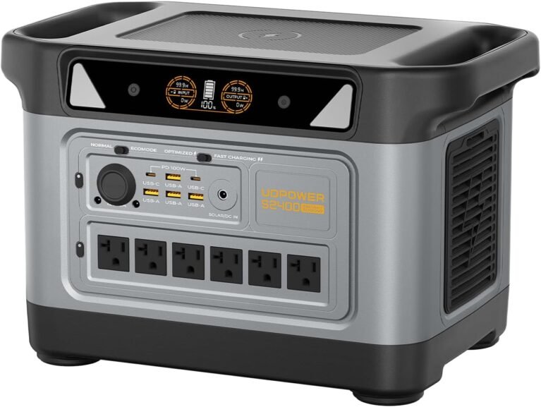 UDPOWER S2400 Portable Power Station(Solar Panel Option), 2083Wh LiFePO4, 2400W (Surge 3000W) UPS, 6 AC Outlets, Solar Generator for RVs Camping Emergency, Home Backup (One Unit(AS2400))