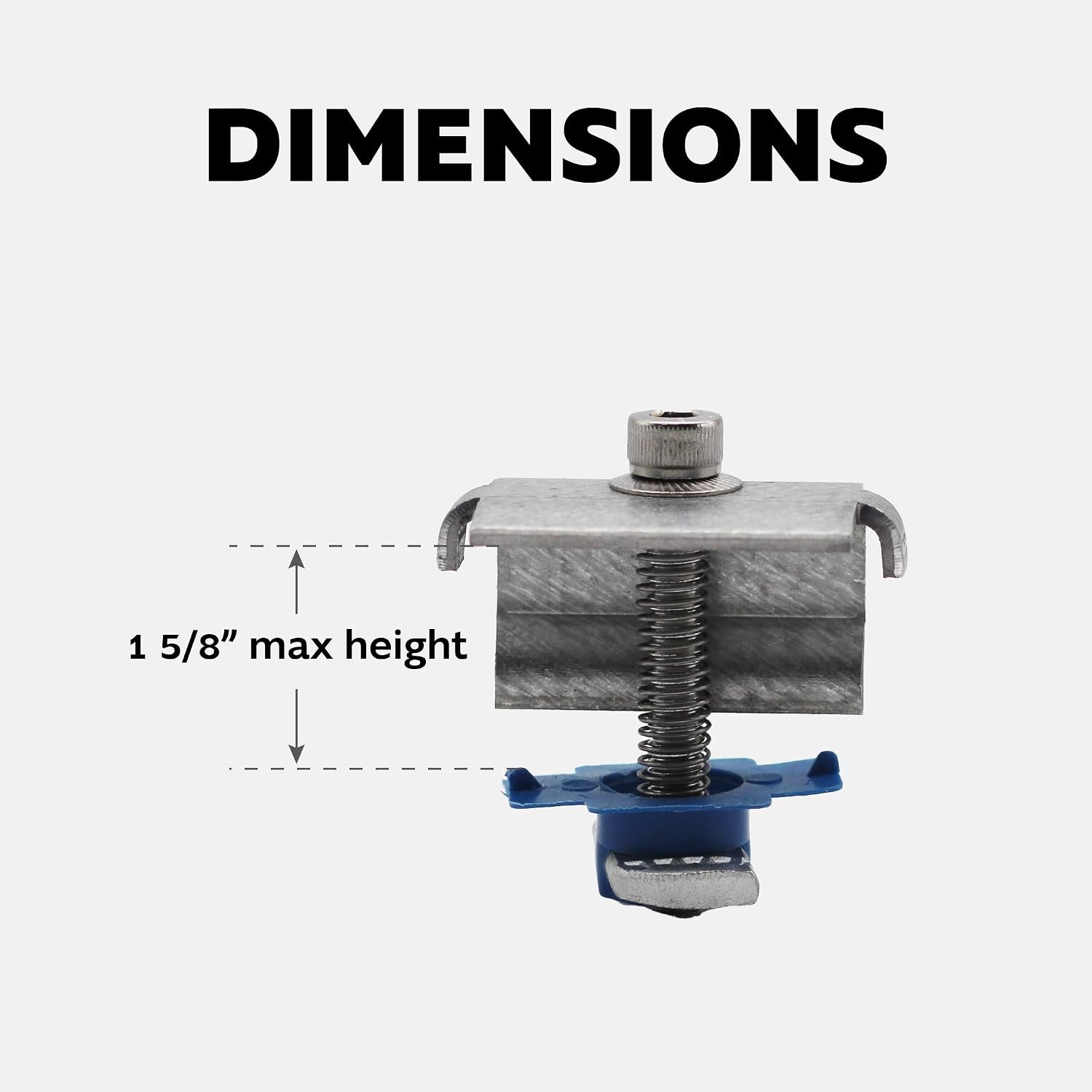 SPEC158-5PK Solar Panel End Clamps for 1-5/8 in. Steel Strut Channel, Solar Panel Kit with End Clamps and Cone Nuts for Mounting Solar Panels, Pack of 5 - Image 2