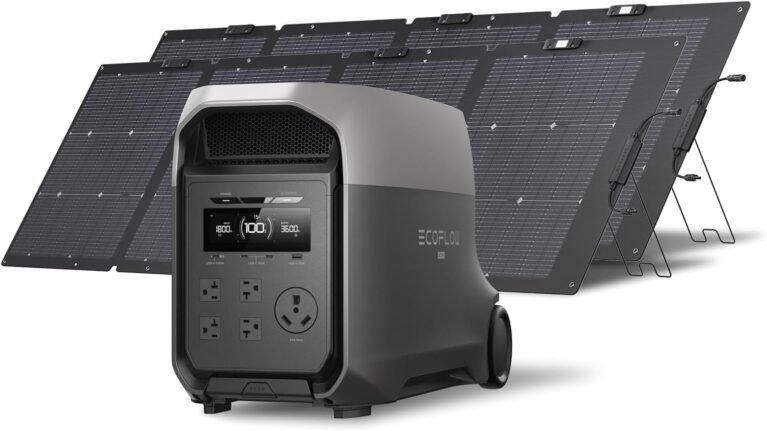 EF ECOFLOW Delta 3 Ultra 3072Wh Solar Generator with 2X220W Solar Panels | Portable Power Station with 3600W (Surge 7200W) Output, Solar Generator for Home Use, RV, Camping Accessories
