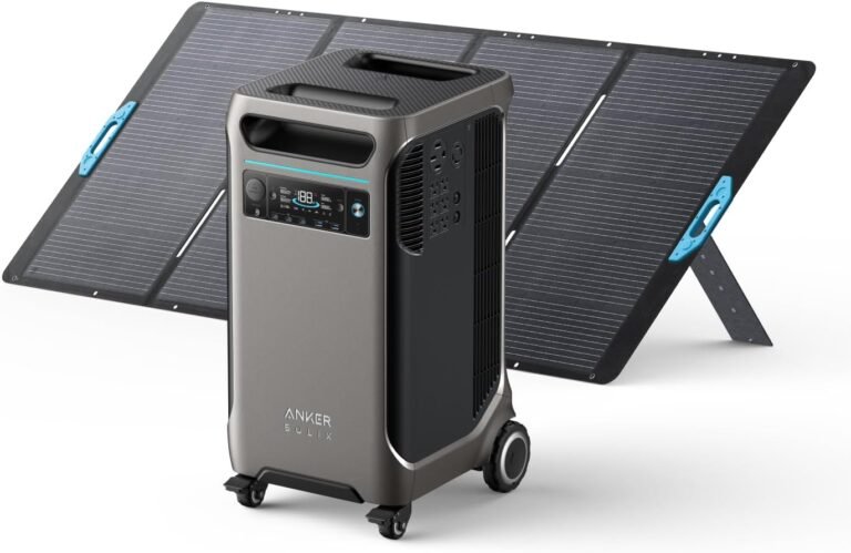 Anker SOLIX F3800 Portable Power Station and 400W Solar Panel, 3,840Wh | 3,840Wh LiFePO4 Battery, 120V / 240V Dual-Voltage Output, 6,000W Solar Generator for Home, Outdoor, RVs, and Emergency Use