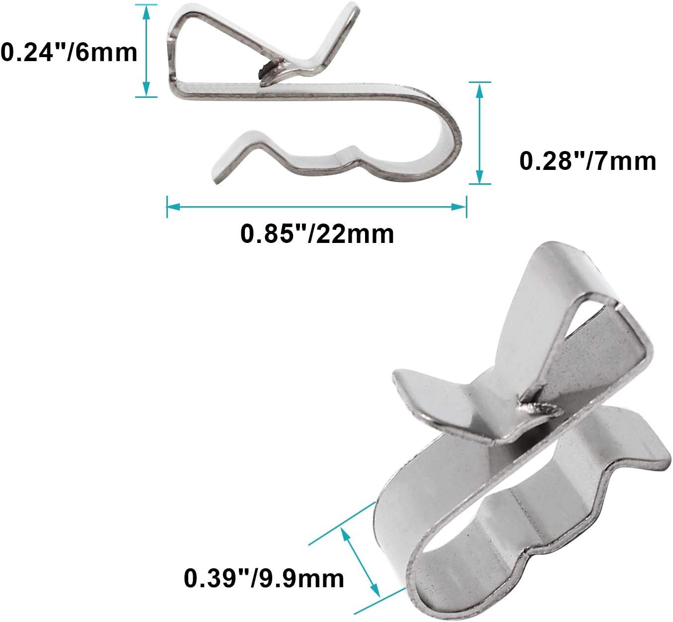 Solar Panel Cable Clips, Stainless Steel, 0.85"/22mm, 60pcs | Trailer Wire Clips - Image 4