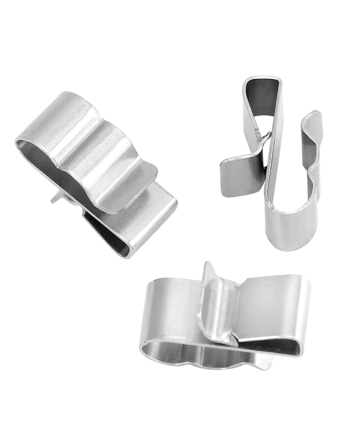 QWORK Solar Panel Clips: 100pcs Stainless Steel Double Wire Trailer Clips, 0.89 Inch for PV Wiring & Boat Cable - Image 7