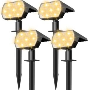 NYMPHY Solar Lights Outdoor Waterpr...