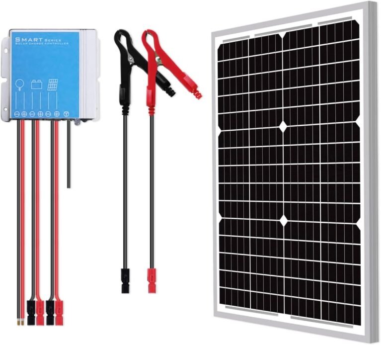 Newpowa 30 Watts 24V Waterproof Off Grid Solar Panel Kit, Battery Trickle Charger Maintainer for Boat Car RV Motorcycle Marine Automotive 24V System
