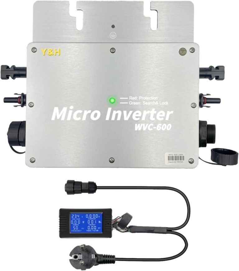 Y&H 600W Solar Grid Tie Micro Inverter with AC Data Monitoring Display Screen Waterproof IP65 MPPT DC28-50V PV Input AC80-160V Output for 24V 36V Solar Panel